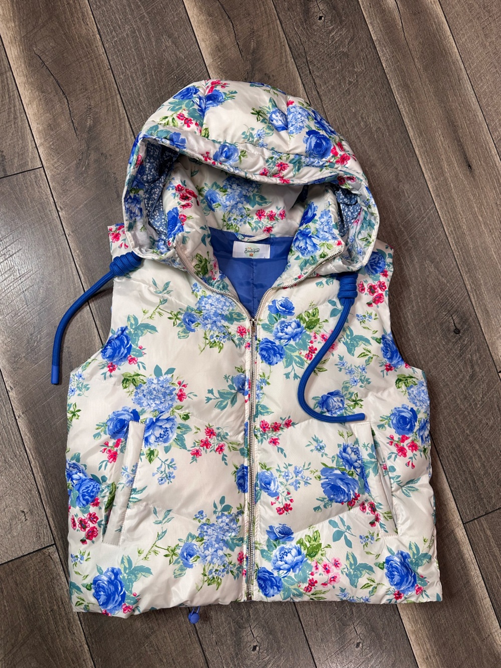 31:25 Floral Puffer Hooded Vest